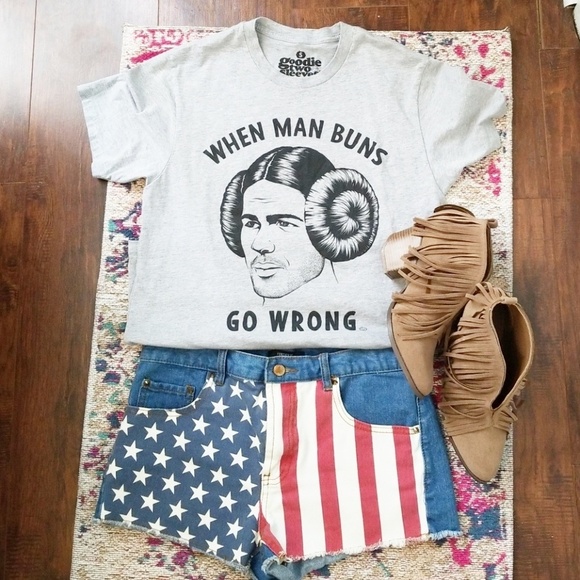 When Man Buns Go Wrong Graphic Tee - Picture 2 of 7